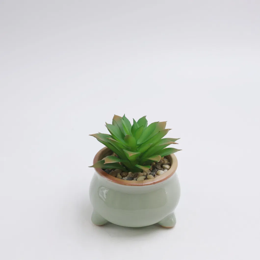 Evergreen Artificial Flower Succulent Bonsai Faux Succulent for Indoor Home Decor