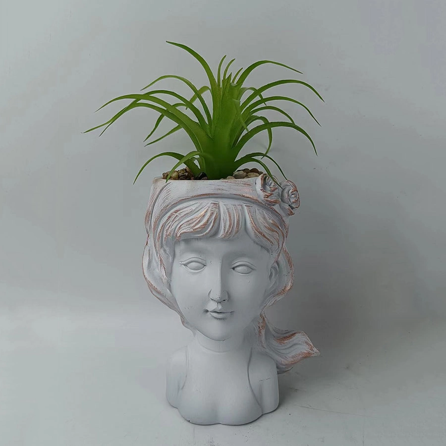 Customized Cute Cartoon Long Hair Girl Flower Pots &amp; Planters Home Garden Mini Succulent Pots Decoration