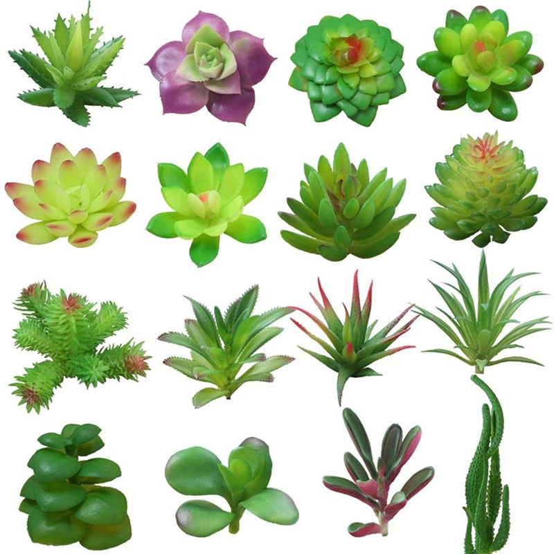 16 Pack Artificial Succulent Create Realistic Succulent Flocking Plants Unpotted Fake Succulents Plant for Decorative Garden Arrangement Decor