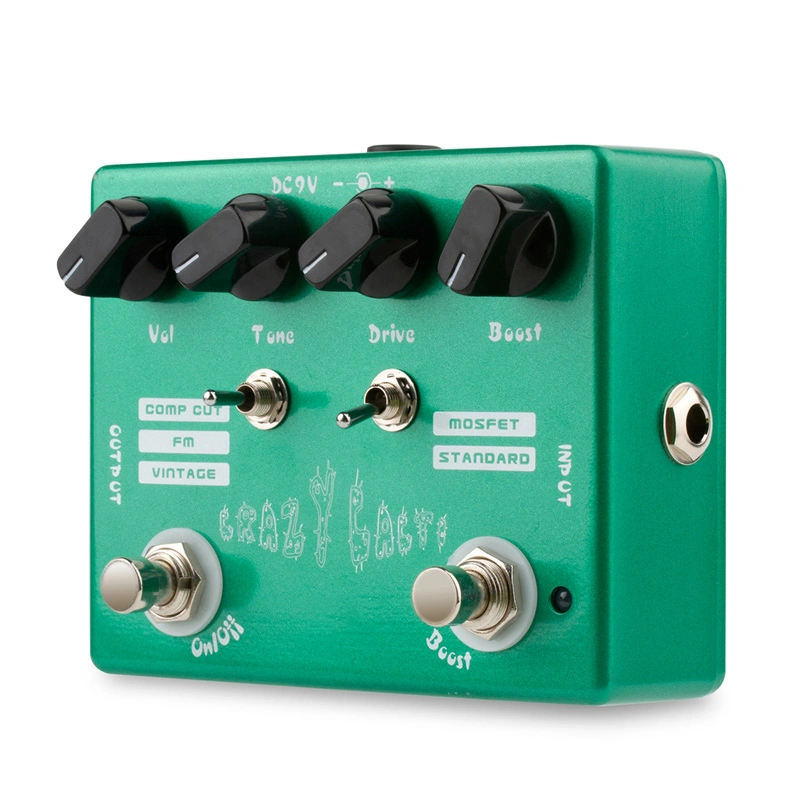 Crazy Cacti Overdrive Guitar Effect Pedal with Boost Knob True Bypass Design Electric Guitar Parts &amp; Accessories