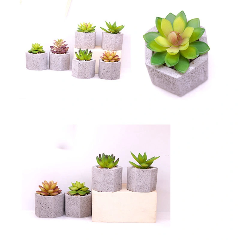 Artificial Succulents Plants Fake Potted Plants with Cement Pot