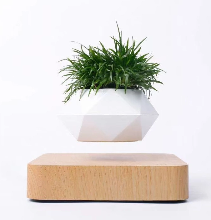 Decor Home Office Gift Indoor 360 Rotating Magnetic Levitating Artificial Plant, Floating Air Bonsai Succulent Pot Suspension