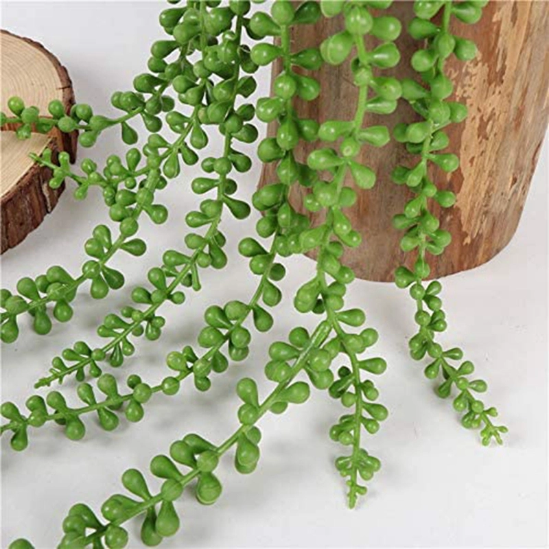 Artificial Succulents Hanging Plants Fake String of Pearls Plant Faux Succulents Unpotted Branch Lover&prime;s Tears Plants