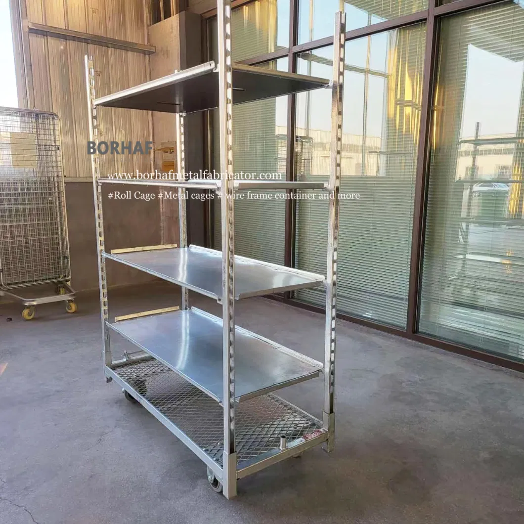 Garden Center Greenhouse Transport Hot DIP Galvanized Steel Cc Container Dutch Succulent Rolling Trolley