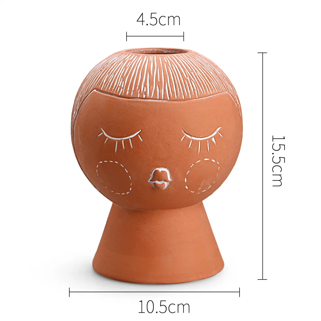 Ceramic/Terracotta Flower Pot Wholesale Girl Face Succulent Flower Pots &amp; Planters Plants