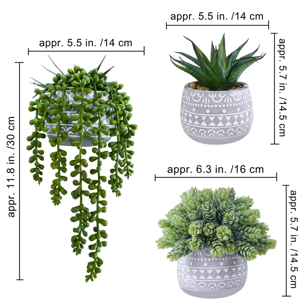 Outdoor Greenery Decor Small Potted Succulent Fake Plants