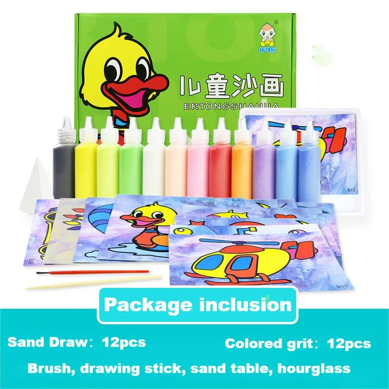 Children&prime; S Sand Painting DIY Set Color Sand Art Men&prime; S and Women&prime; S Toys Kindergarten Puzzle Handmade Sand Painting Gifts