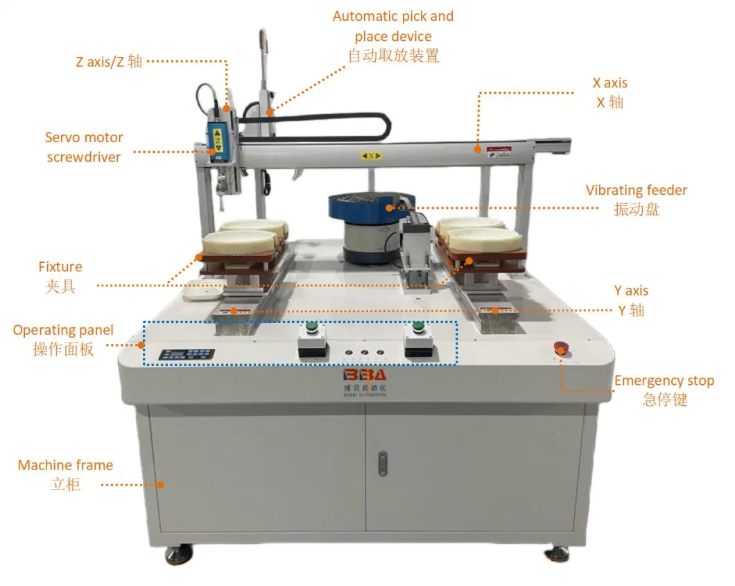 Customized Automatic Screw Machine to Lock Plastic Screws for Pot Lids, Loading Automatic Pick-and-Place Device to Cooperate with Assembly Line Operations