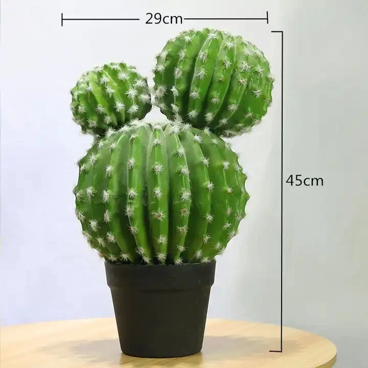 Succulent Potting Artificial Ball Cactus Small Desk Plant for Office Home Decoration