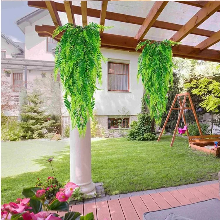 Artificial Hanging Plant Faux Plastic IVY Baosai Fern Plastic Plant for Outdoor