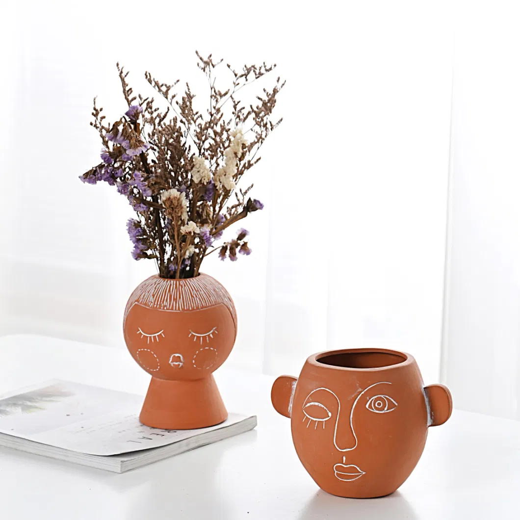 Ceramic/Terracotta Flower Pot Wholesale Girl Face Succulent Flower Pots &amp; Planters Plants