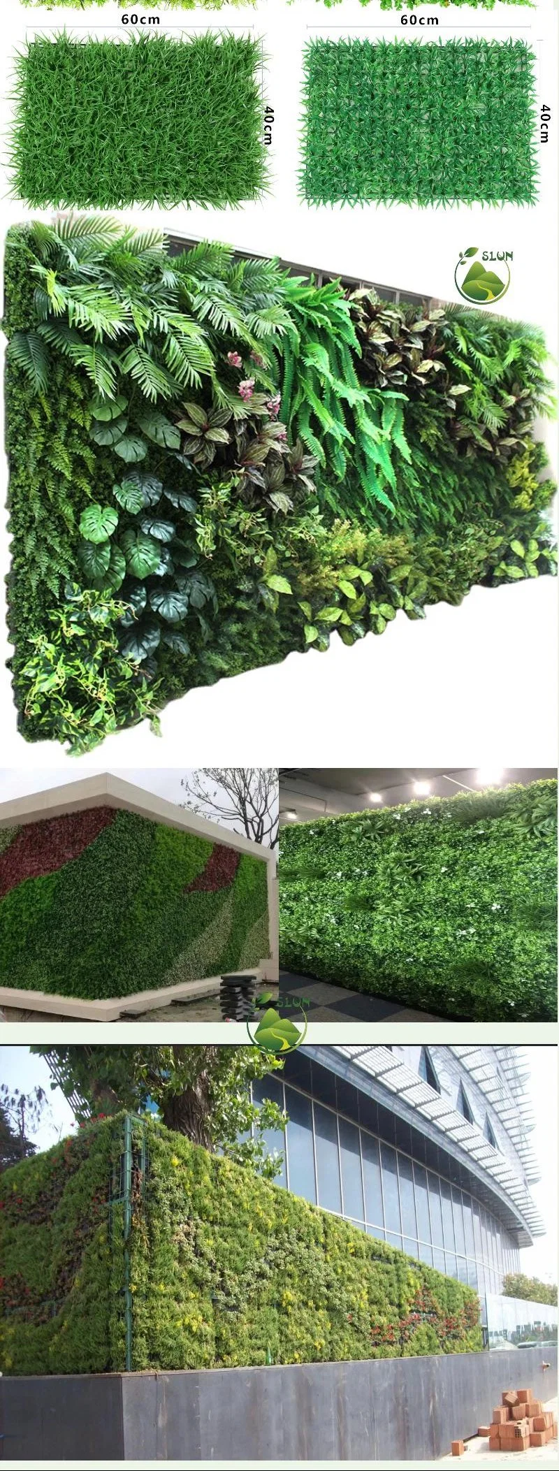 Vertical Garden Outdoor Plant Wall Artificial Wall Panels Plastic Mini Succulent Plants