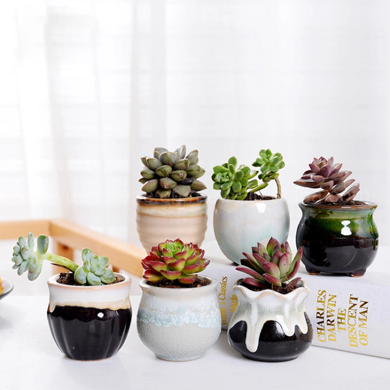 Cheap Price Snow Glazed Mini Ceramic Succulent Plant Pots Planter