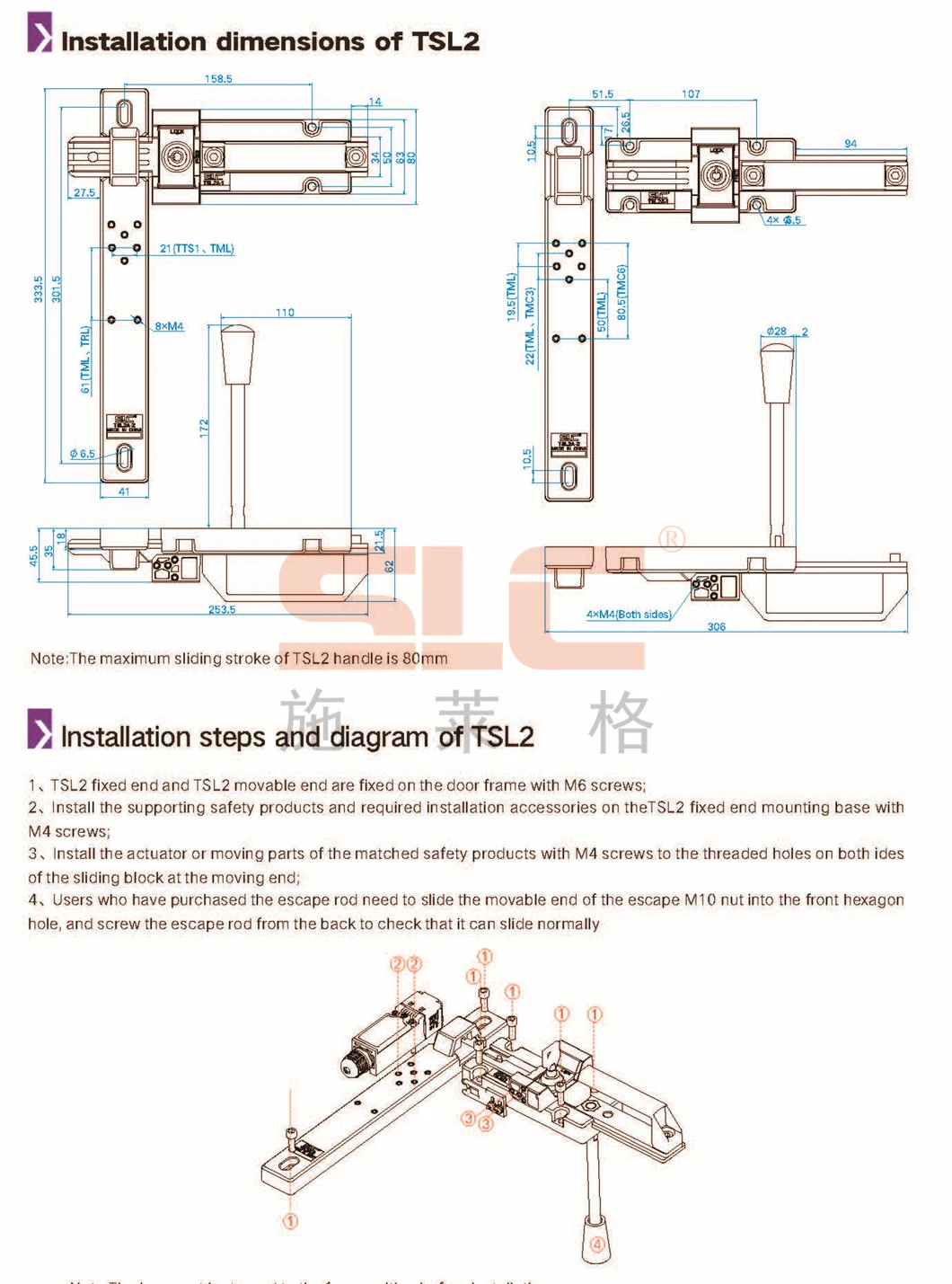 SLC TSL2 Door Latch Cooperate with safety interlock,Door Switches