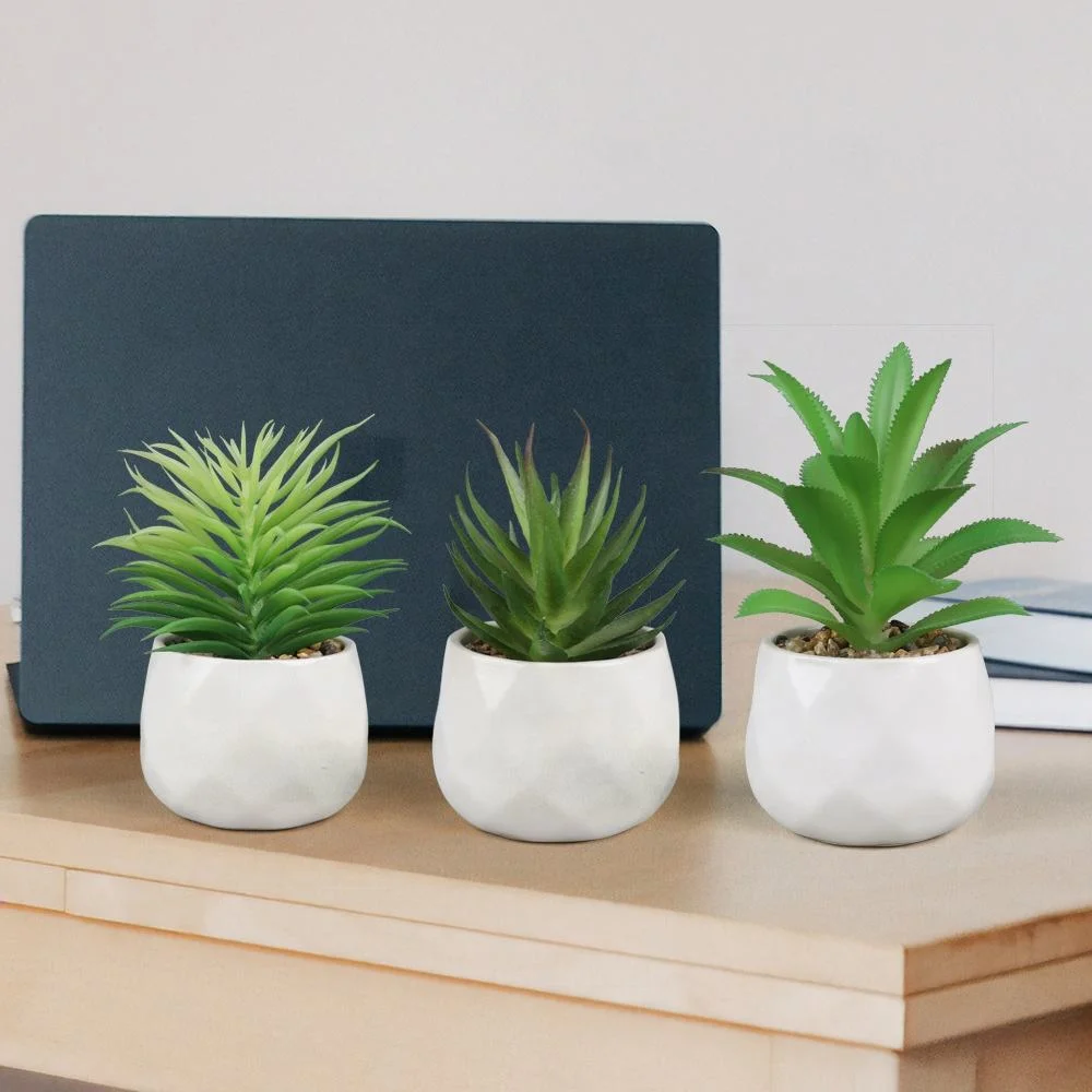 Ceramic Pot Mini Succulent Artificial Plant Home Decoration