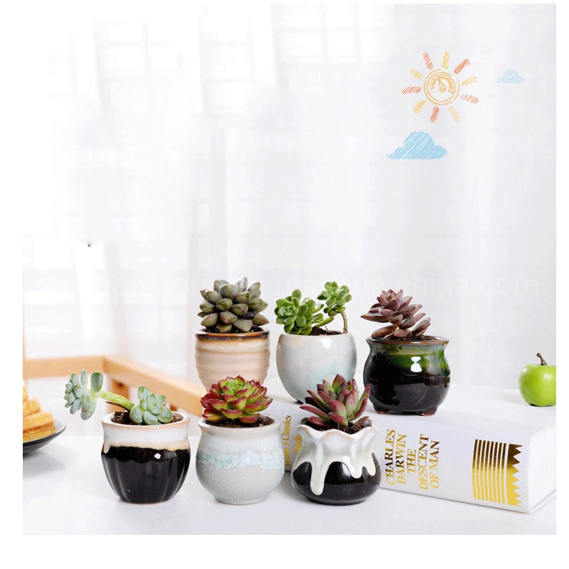 Cheap Price Snow Glazed Mini Ceramic Succulent Plant Pots Planter