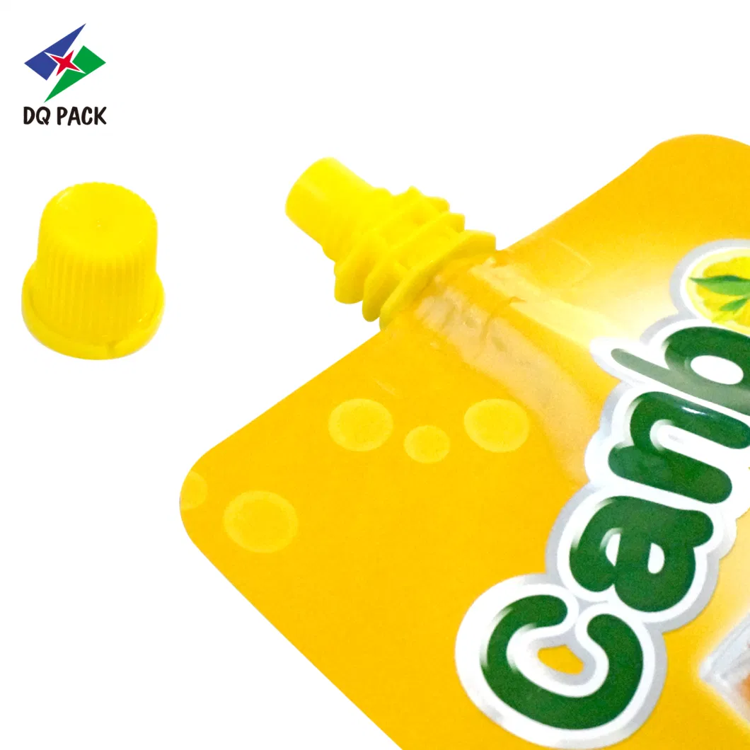 Custom Plastic Bag Juicy Fruit Edibles Mango Juice Doypack Packaging Spout Bag