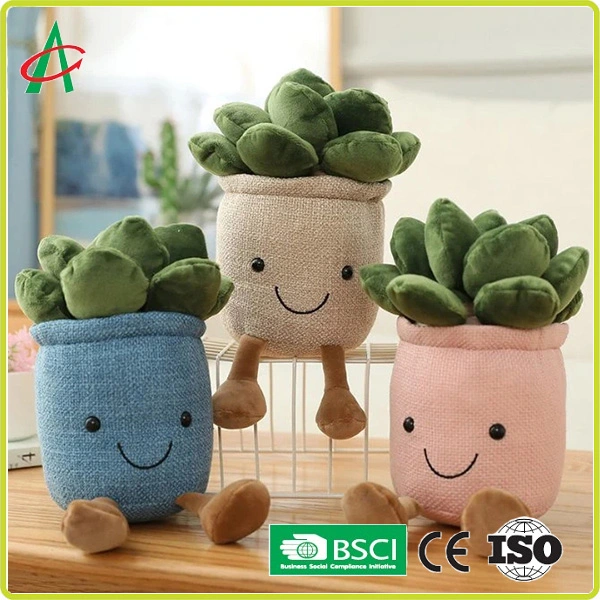 Kawaii Potted Succulent Plants Indoor Plush Decoration Toy