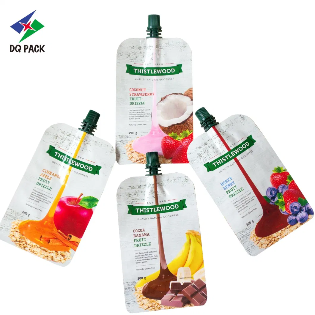 Dq Pack Free Sample Moisture Proof Portable Juicy Drink Bags Hot Sale Stand up Pouch with Spout