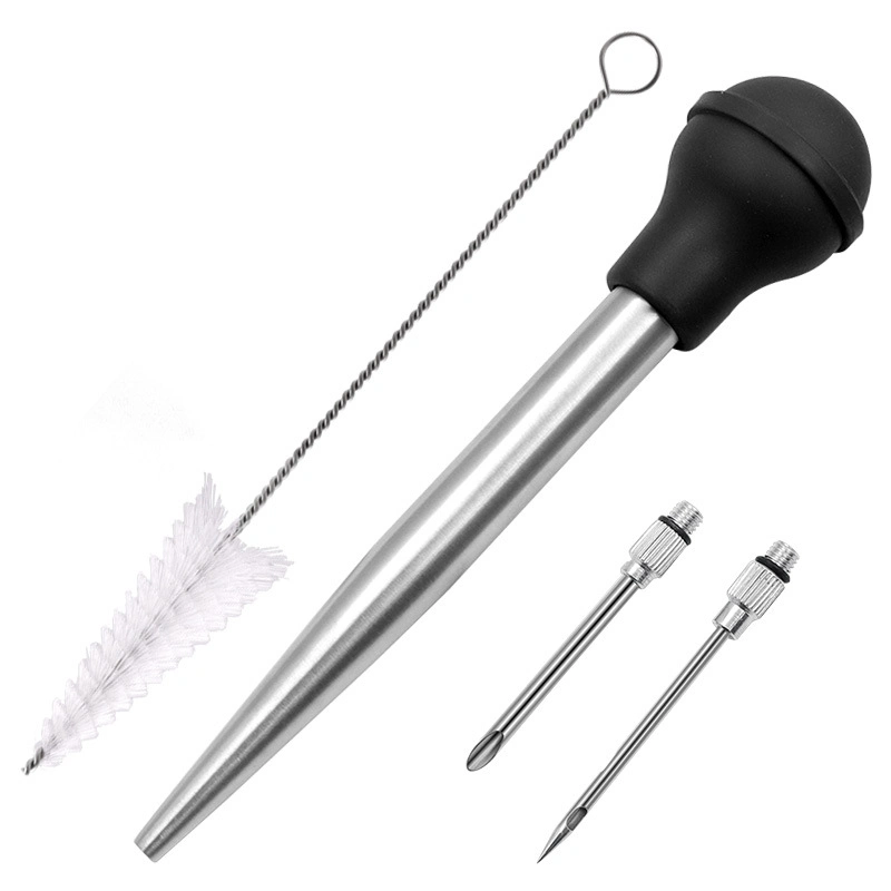 Injector and Cleaning Brush Stainless Steel Baster