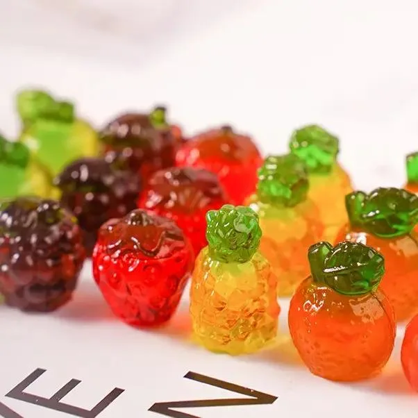 Wholesale Halal OEM Sugar Free 4D Fruit Shaped Juicy Center Soft Candy with Filling Gummy Candy