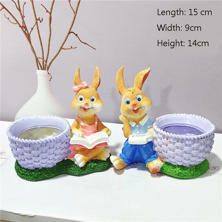 Creative Resin Cartoon Rabbit Succulent Wholesale Cute Animal Green Plant Flower Pot