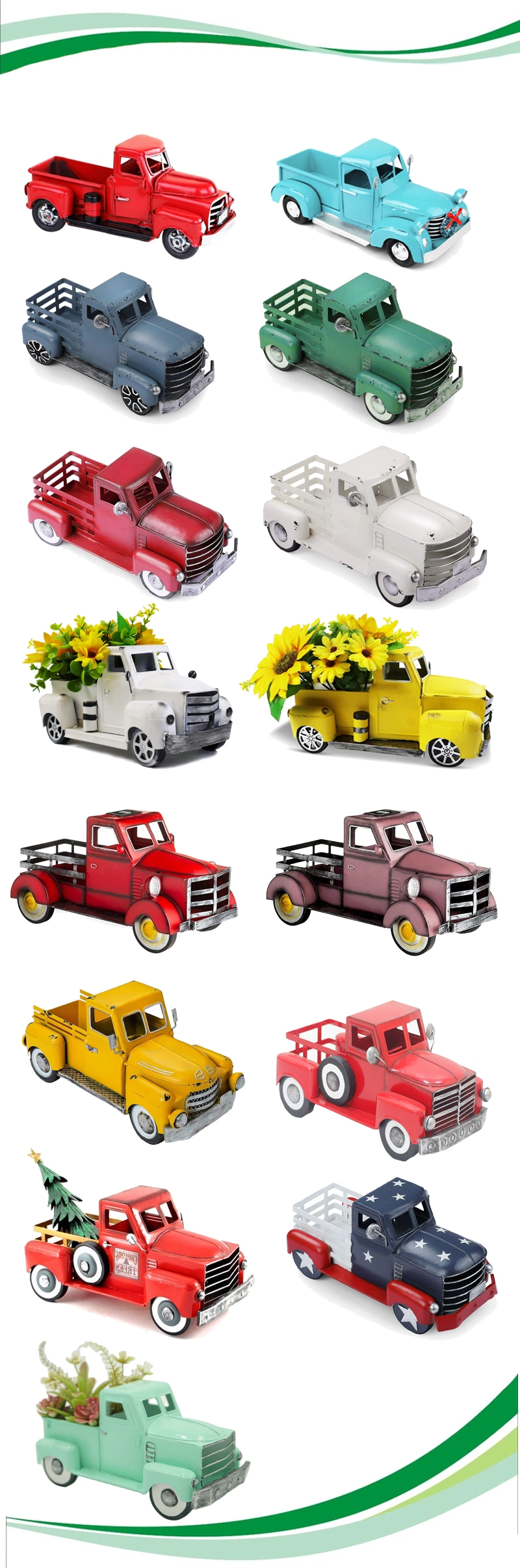 Vitange Metal Truck Farmhouse Centerpiece Succulent Decor