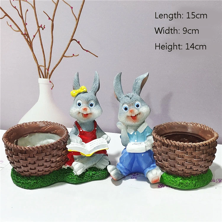 Creative Resin Cartoon Rabbit Succulent Wholesale Cute Animal Green Plant Flower Pot