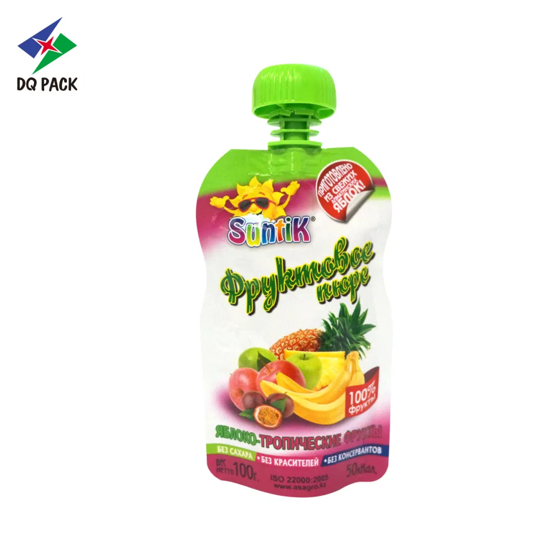 Custom Plastic Bag Juicy Fruit Edibles Mango Juice Doypack Packaging Spout Bag