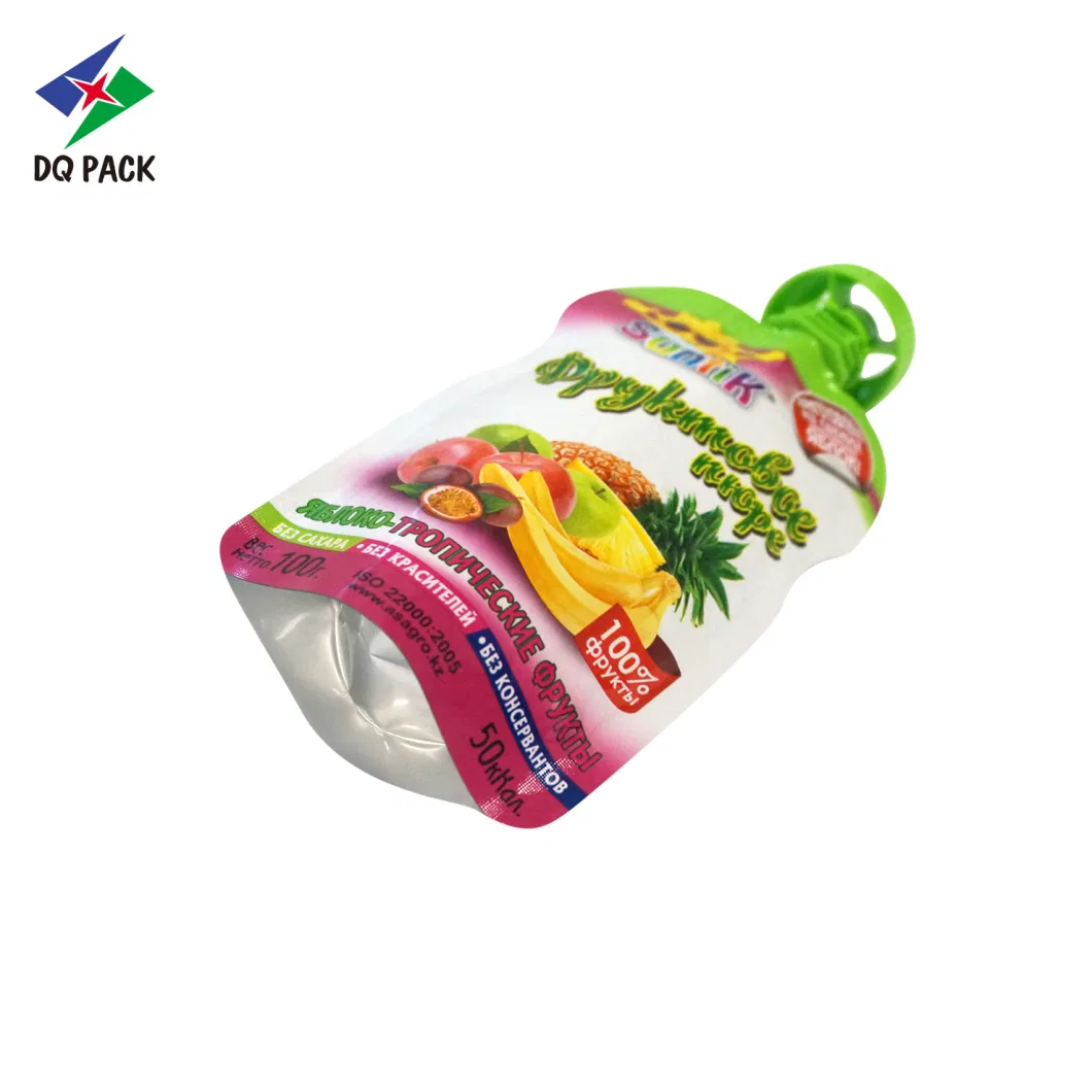 Custom Plastic Bag Juicy Fruit Edibles Mango Juice Doypack Packaging Spout Bag