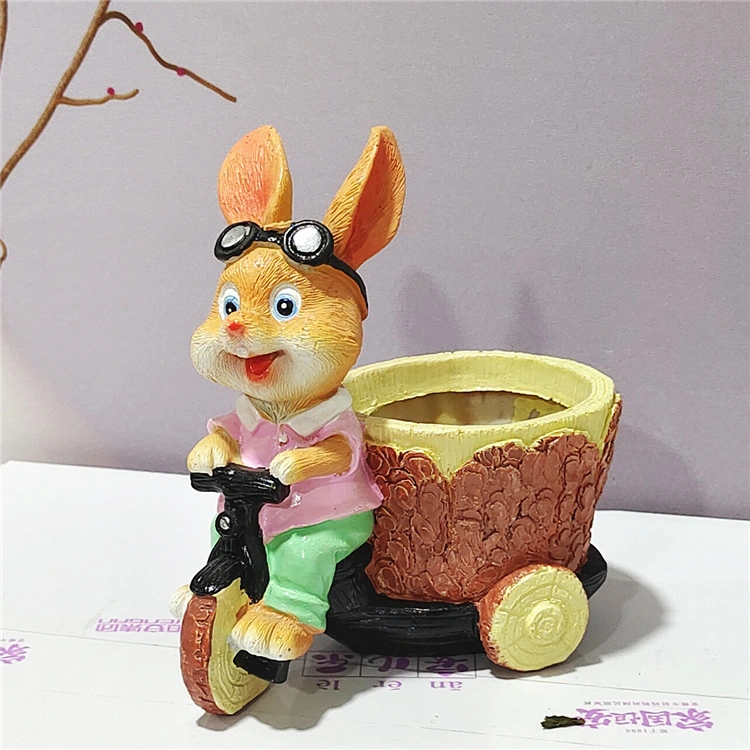 Creative Resin Cartoon Rabbit Succulent Wholesale Cute Animal Green Plant Flower Pot