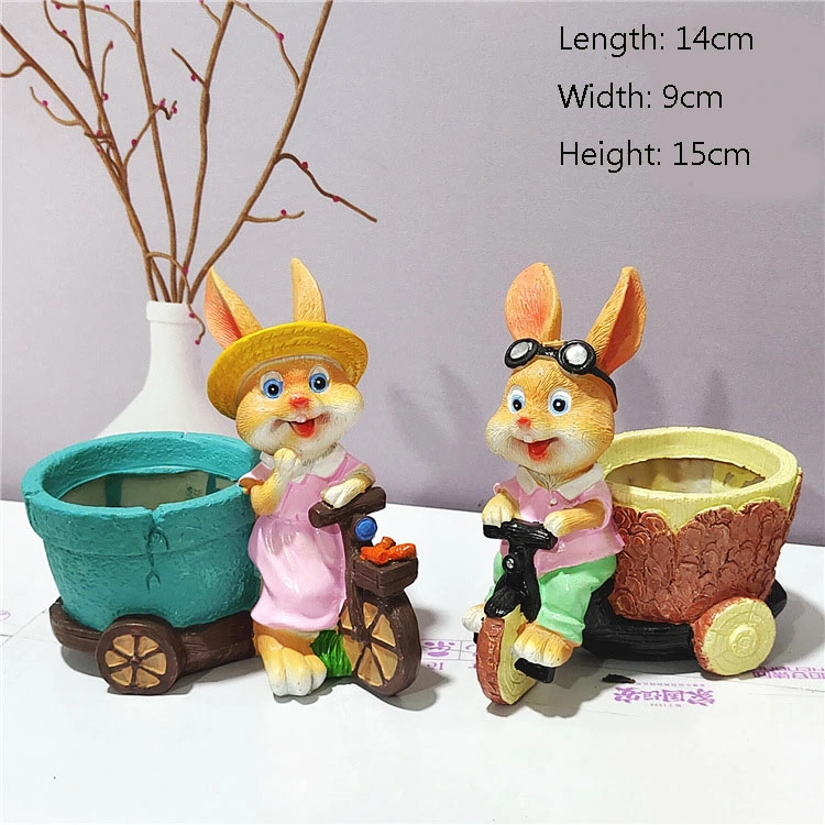 Creative Resin Cartoon Rabbit Succulent Wholesale Cute Animal Green Plant Flower Pot