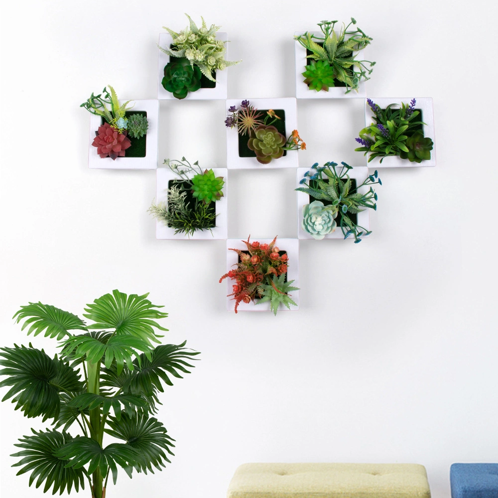 Wholesale Home Wall Decoration Design Hanging Fake Artificial Flower Succulents Pots Plants