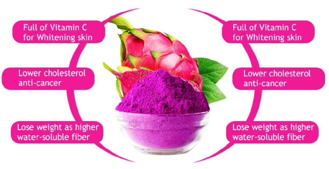 Organic Red Dragon Fruit Powder Freeze Dried Pink Pitaya Powder Red Pitaya Powder