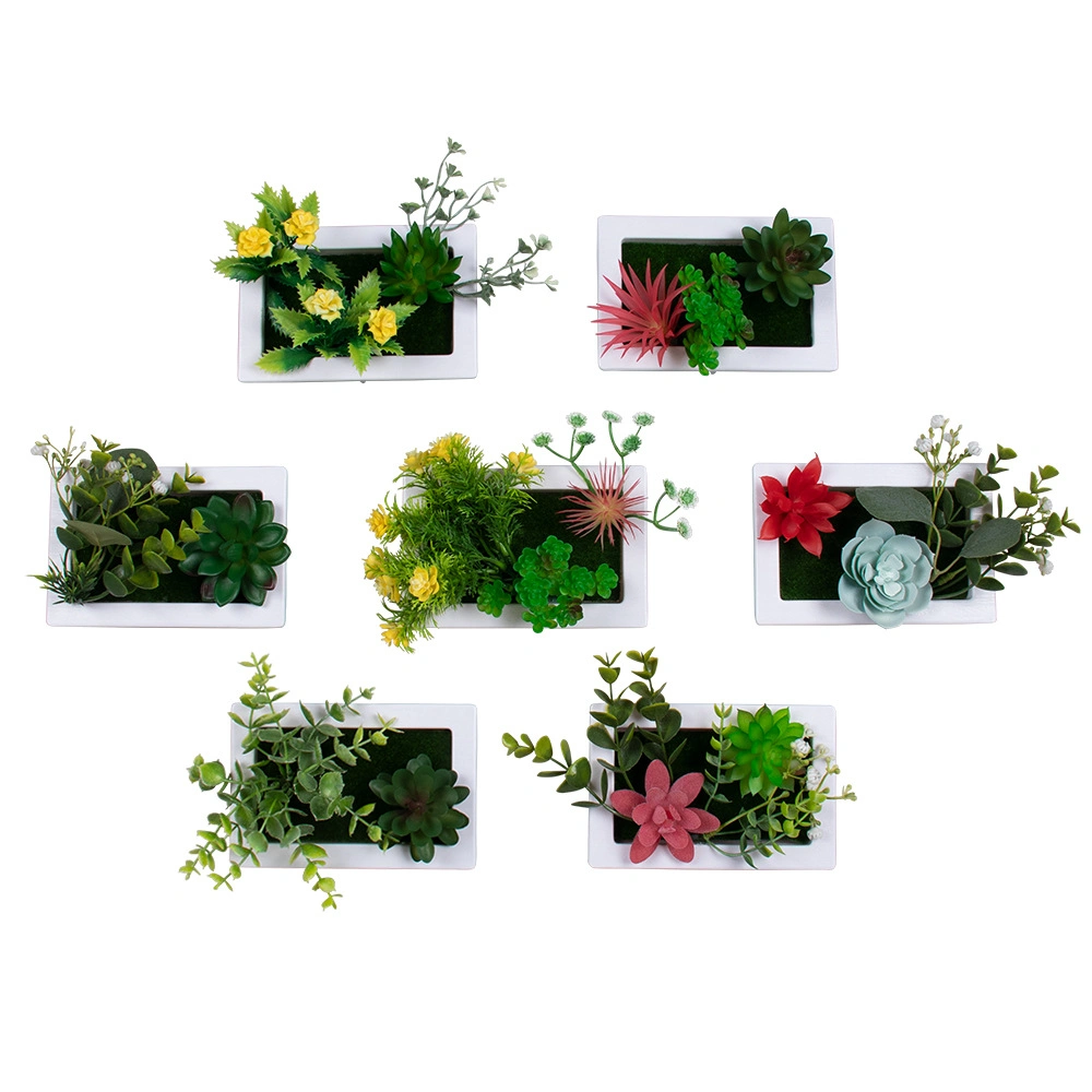 Wholesale Home Wall Decoration Design Hanging Fake Artificial Flower Succulents Pots Plants