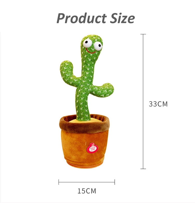 New Can Sing and Dance Cactus Plush Toy Support Dropshipping