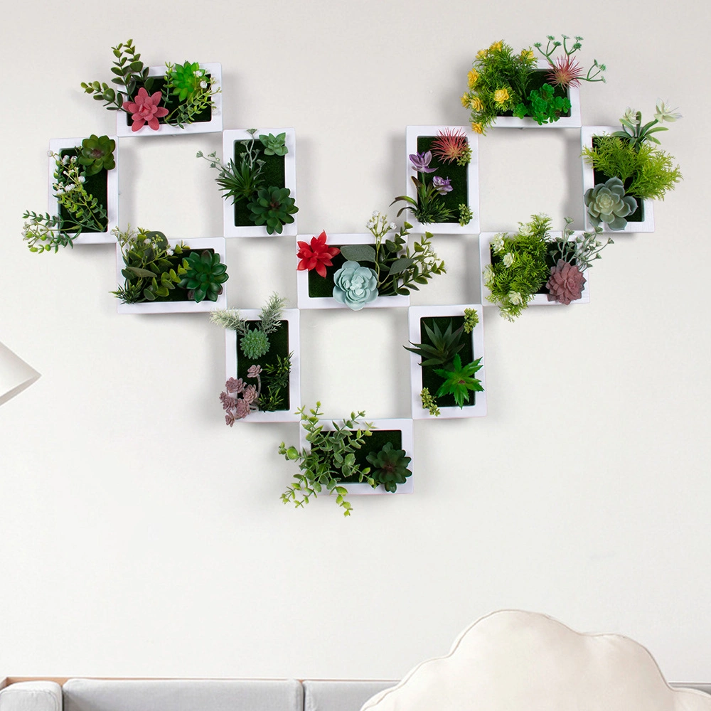 Wholesale Home Wall Decoration Design Hanging Fake Artificial Flower Succulents Pots Plants