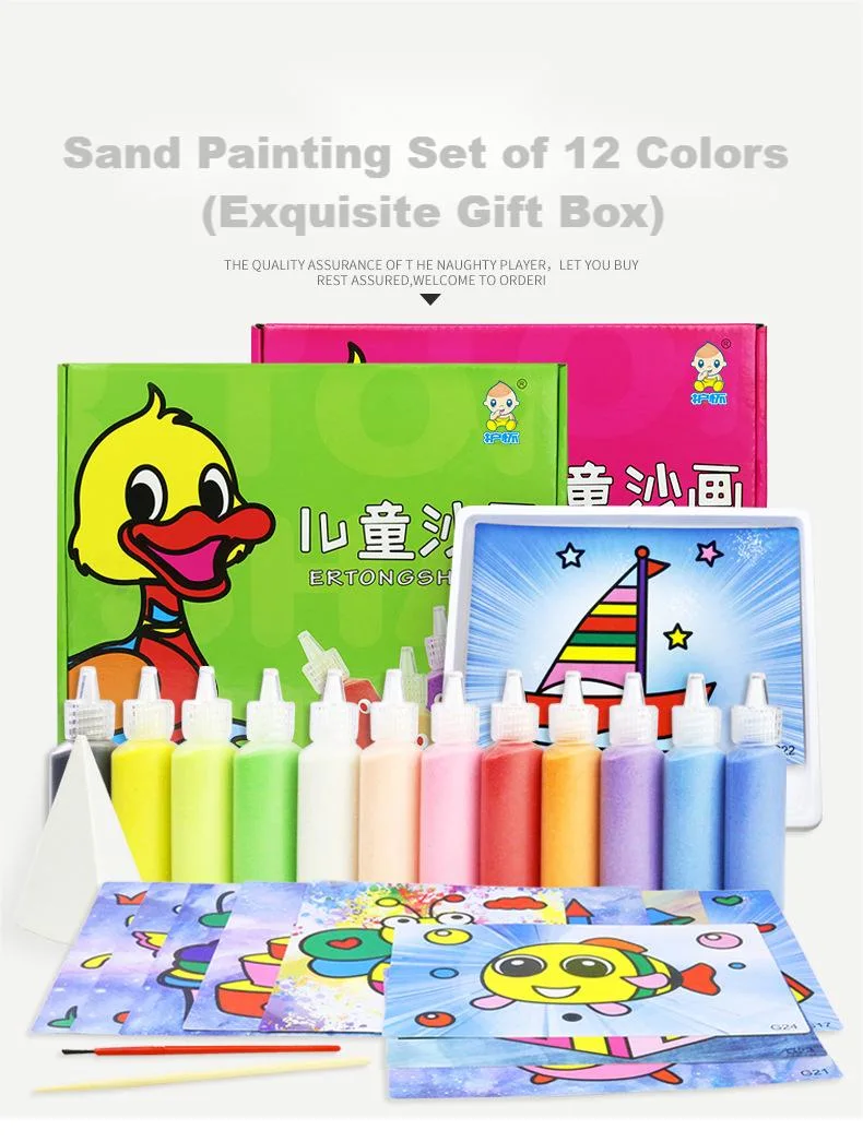 Children&prime; S Sand Painting DIY Set Color Sand Art Men&prime; S and Women&prime; S Toys Kindergarten Puzzle Handmade Sand Painting Gifts