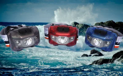  Clear Chell Super Light Weight 45g Ipx6 Double Switch White XPE+2 Red LED AAA 5 Mode Flashing Headlamp for Sports Running Hunting Fishing Warning Headlamp