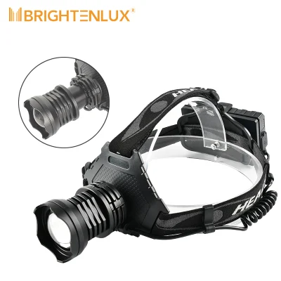 Brightenlux Logo Printing Zoomable 1000 Lumen Super Power Ipx6 Waterproof Outdoor LED Xhp70 Headlamp with Power Bank