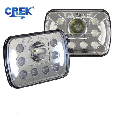 Auto Parts 55W Strong Lighting Square LED Headlamp Lamp for Truck Motor Jeep