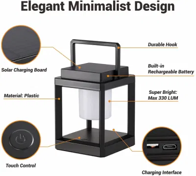  Goldmore4 LED Solar Camping Lantern Portable Outdoor Light Charged by USB Cable
