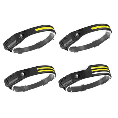  New 600lm Outdoor Smart Sensor Headlight USB Rechargeable Waterproof COB LED Headlamp with Red Light Option
