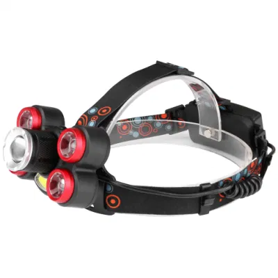 High Powerful Rechargeable Head Torch Light 18650 Aluminum Torch Lamp Camping LED Headlight Lence Zooming Emergency COB LED Headlamp