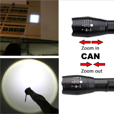 T6 LED Rechargeable High Beam Torch Lights with Lanyard for Outdoor Camping