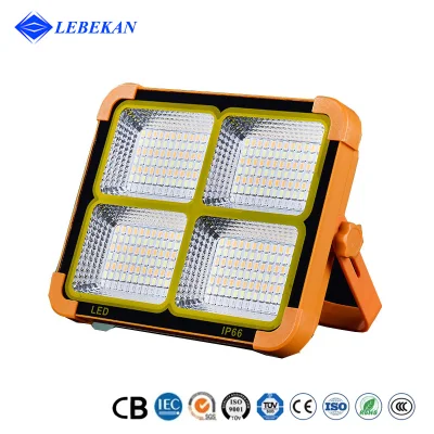  Exterior Camping Hand Held Sun Energy 100W Sos Flash 3000K 4000K 5000K 6000K LED Work Portable Rechargeable Solar Light