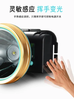 Portable Rechargeable Waterproof ABS Plastic Headlamp for Adults Outdoor Fishing, Cycling, Hunting
