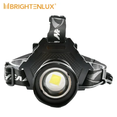 Brightenlux Logo Printing Zoomable 1000 Lumen Super Power Ipx6 Waterproof Outdoor LED Xhp70 Headlamp with Power Bank