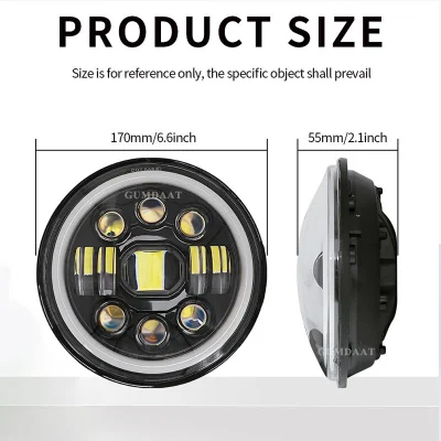 Round Headlamp Angel Eye Ring Fog Lamp Beam Turn Signal for Jeep