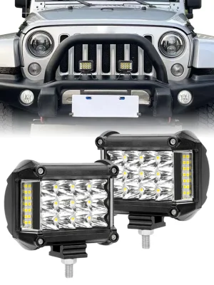  4 Inch Red Light Jeep Headlights LED Work Lamp Motorcycle Car Headlamp for Wrangler Jk off Road